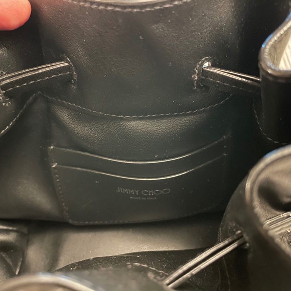 JIMMY CHOO Callie Studded Leather Bucket Bag Black & Silver - Picture 8 of 15